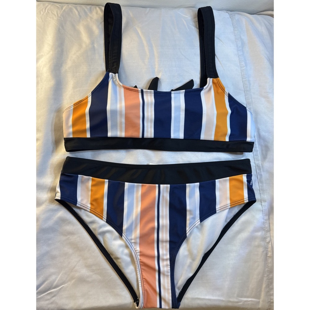 Romwe Striped Bikini‎ Medium